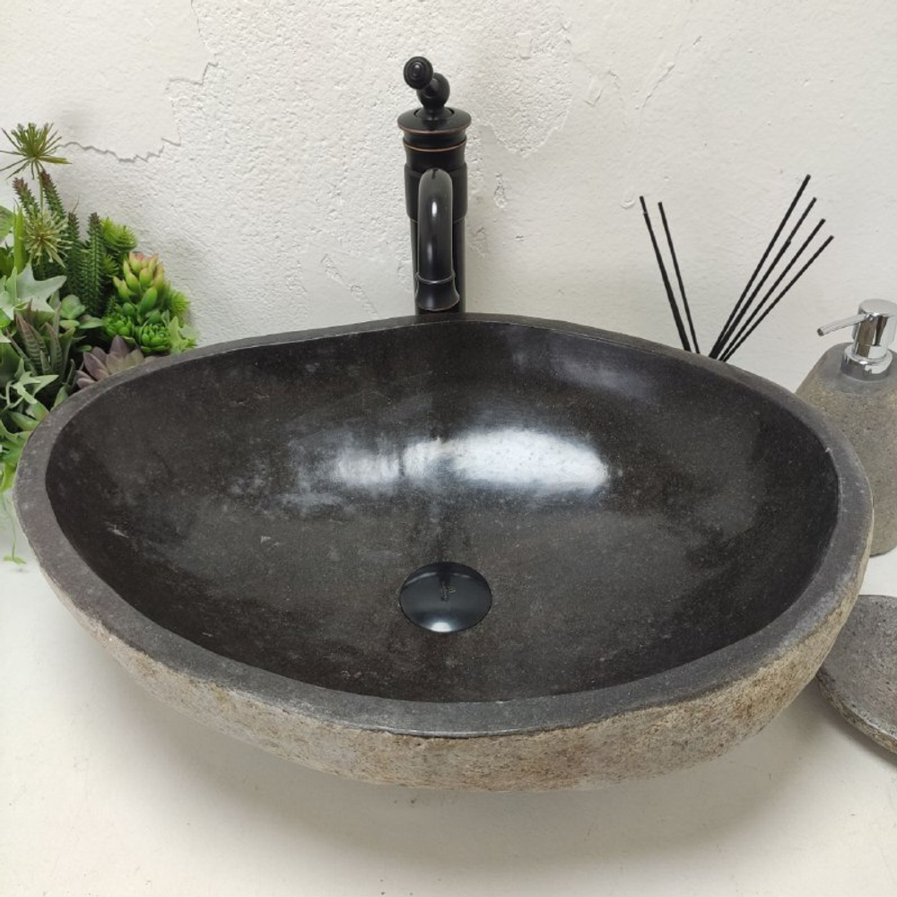 Раковина из речного камня RS-62007 (55*42*16)