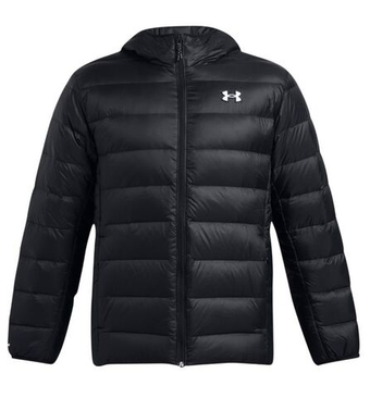 Мужская теннисная куртка Under Armour Legend Down Hooded - black/white