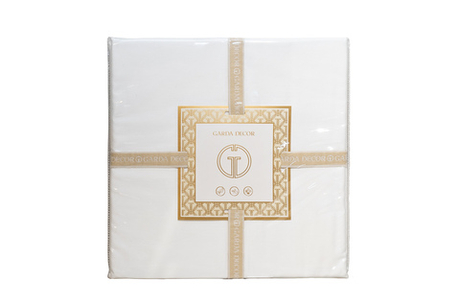 Простыня на резинке тенсель белая 160x200x30 Garda Decor