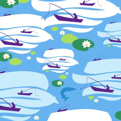 Рыбаки на лодках