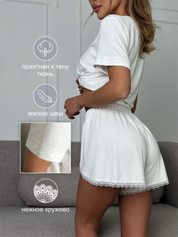 Пижама для беременных TO200-2; цвет: молочный