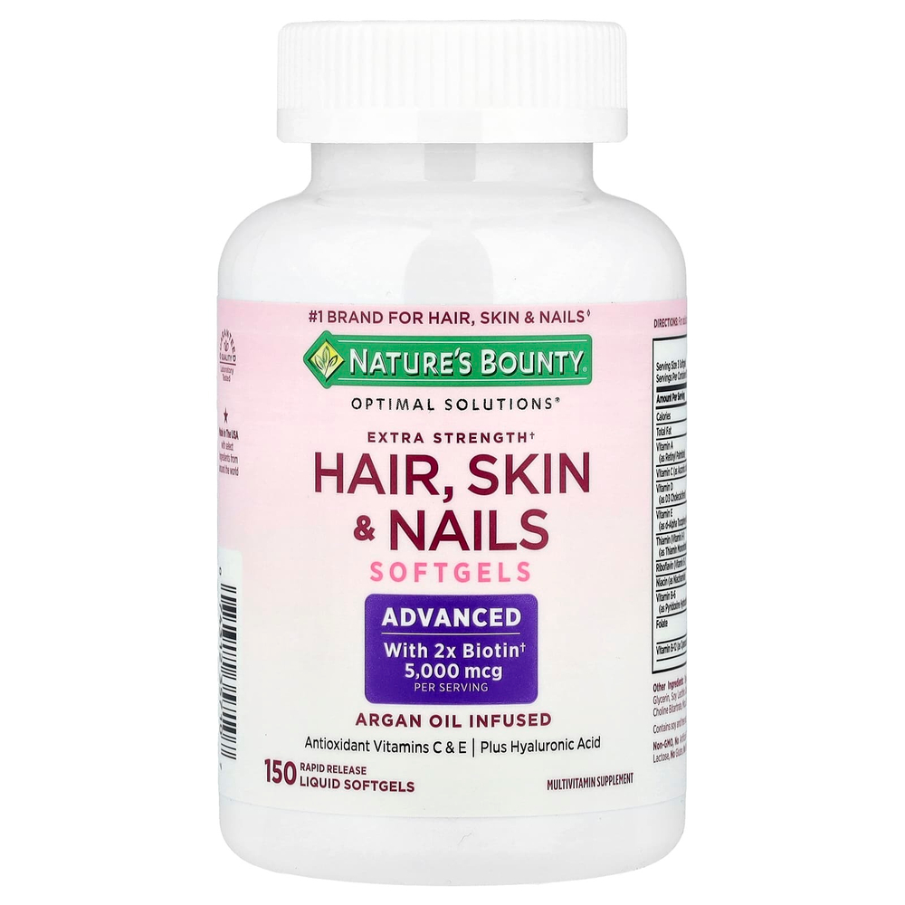 Nature's Bounty, Optimal Solutions®, для здоровья волос, кожи и ногтей, 150 капсул с быстрым высвобождением