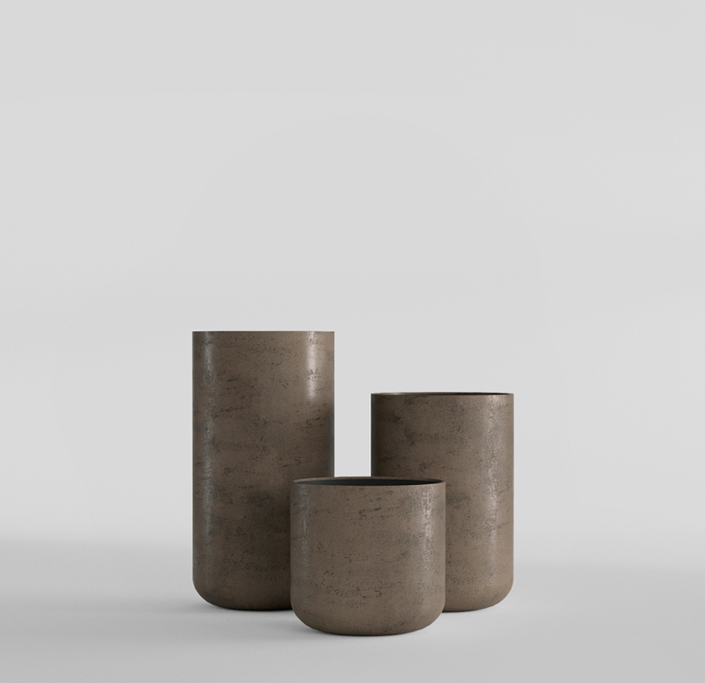 Кашпо, коллекция Concrete (Midnight), форма TOPPER