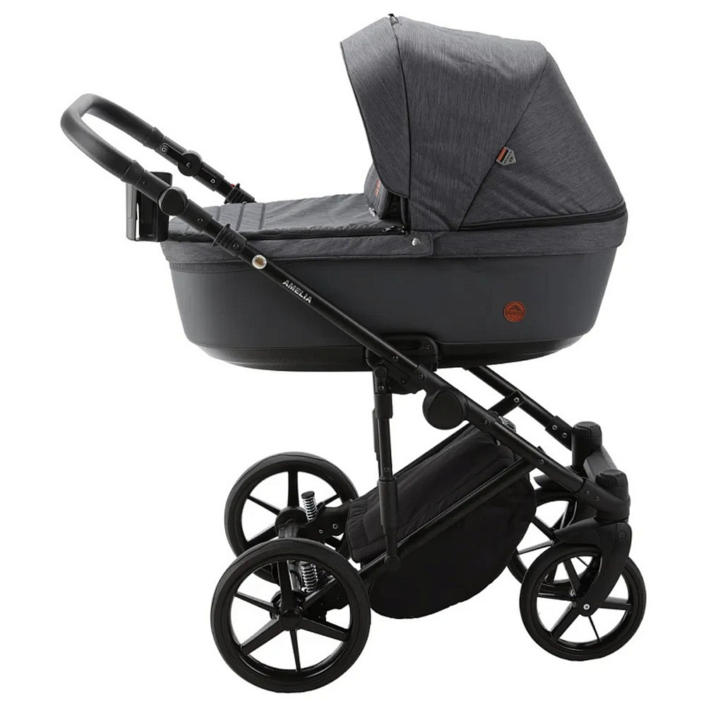 Детская коляска Adamex Amelia 2 в 1 AM235-TIP (Т.СЕР+Т.СЕР.КОЖА)