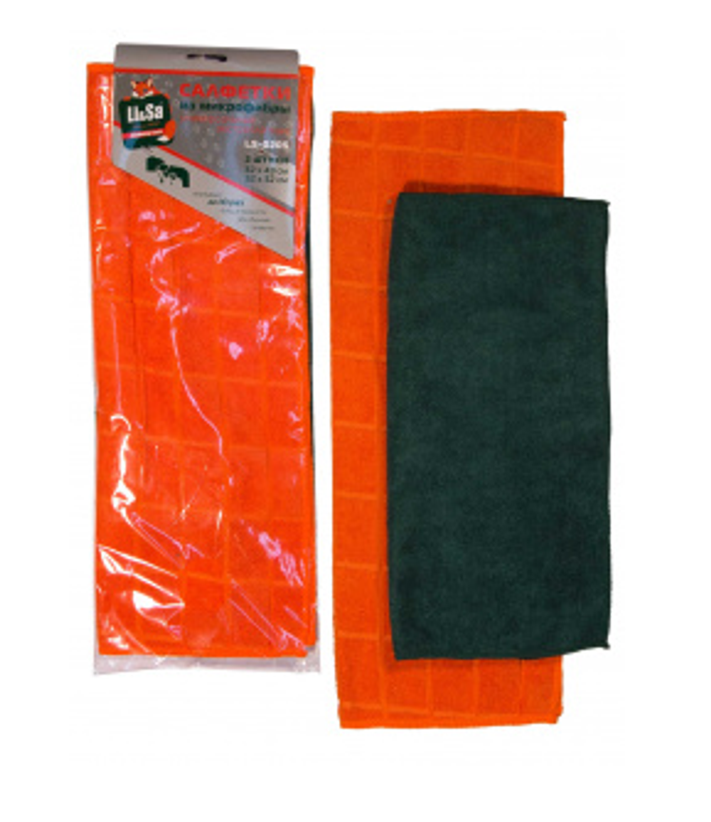 Салфетка микрофибра "Li-Sa" ( 2шт) 32х43\32*32см (LS0205) ЭКСТРАплотная 44432