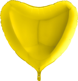 Фольгированный шар сердце 81 см желтый