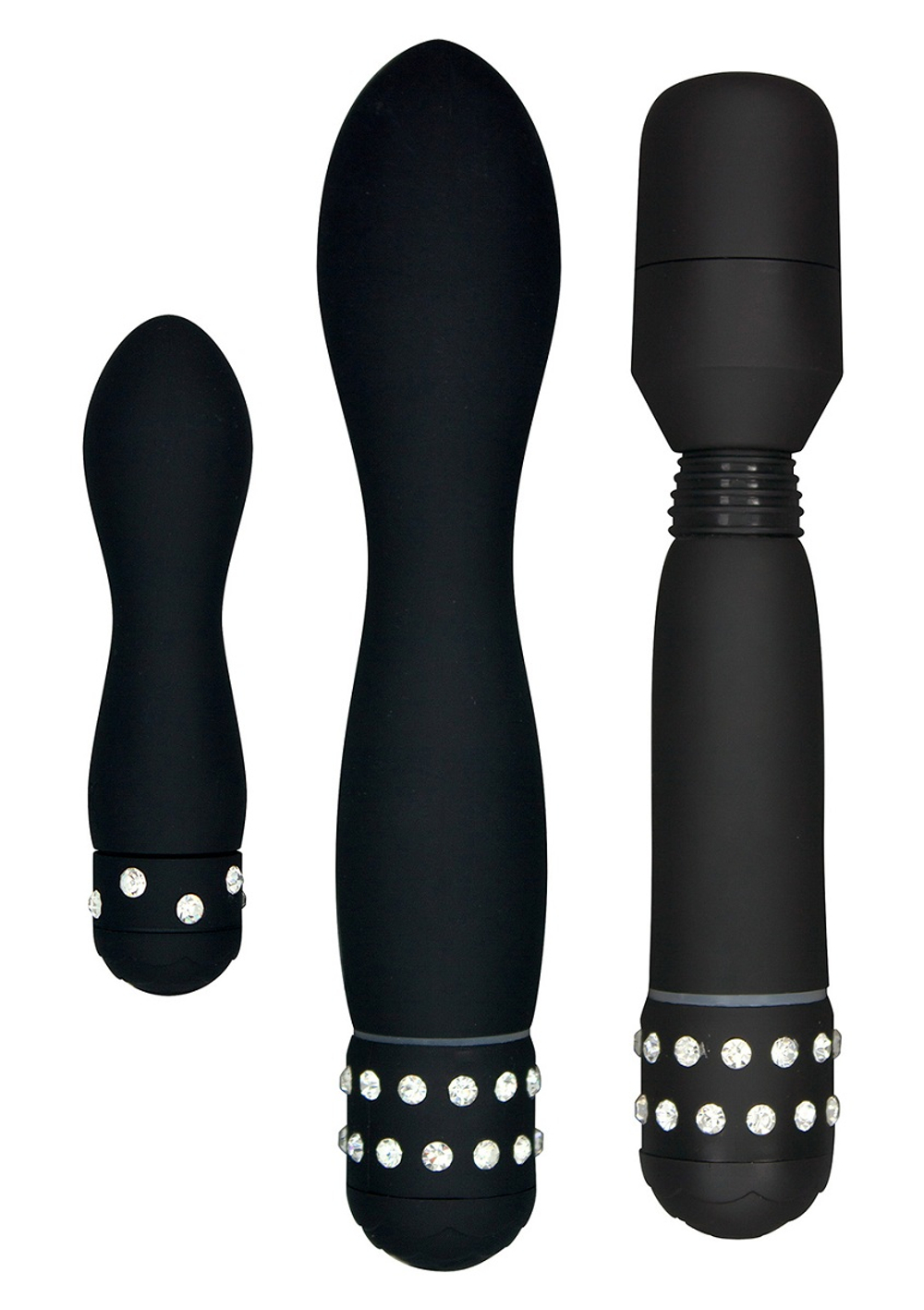 Набор чёрных вибраторов DIAMOND TRIPLE PLEASURE PACK