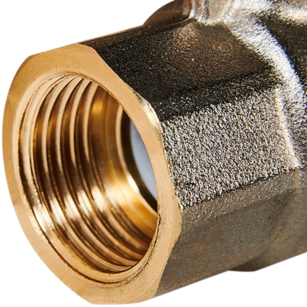 Кран шаровой полнопроходной STOUT - 1/2" (ВР/НР-американка PN40, Tmax 150°C, ручка-бабочка черная)