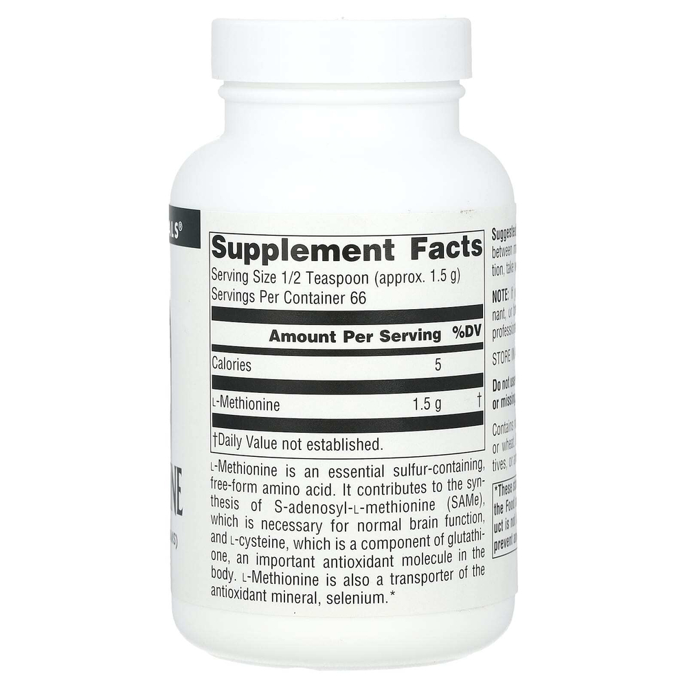 Source Naturals, L-Метионин 3.53 унции (100 г)