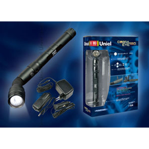 P-ML078-BA Black Фонарь Uniel-offroad (Premium) «Cobra Eye 180», алюминиевый корпус, XR-E [Q4] Cree LED , упаковка — цветной короб, 3.6 V 2000 mAH Ni-