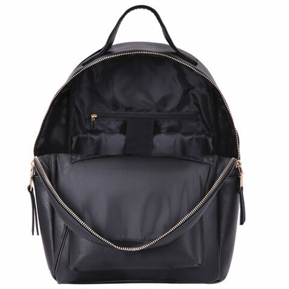 Рюкзак из экокожи BRAUBERG PODIUM женский, с отделением для планшета, черный, 34x25x13 см, 270817