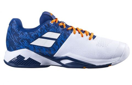 Мужские кроссовки теннисные Babolat Propulse Blast All Court Men - white/dark blue