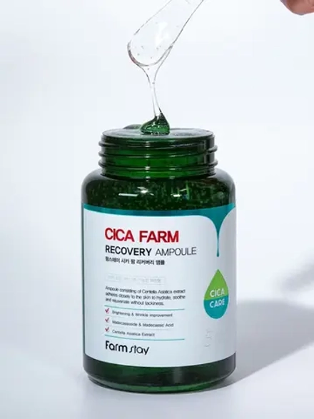 FARMSTAY - СЫВОРОТКА ДЛЯ ЛИЦА АМПУЛЬНАЯ С ЭКСТРАКТОМ ЦЕНТЕЛЛЫ CICA FARM RECOVERY AMPOULE, 250 ML