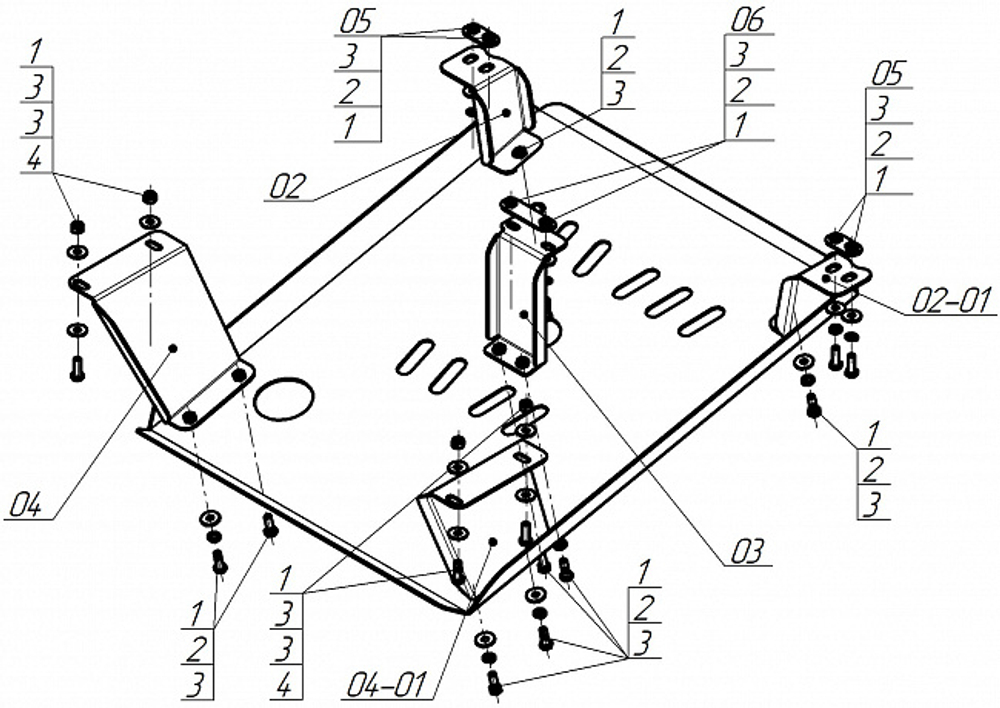 радиатора, 3 мм, Сталь. для Kamaz Компас 12 2023-н.в., Motodor.27723