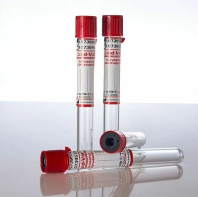Пробирка вакуумная 2 мл с активатором свертывания 13х75 мм Lind-Vac красная,  100 шт