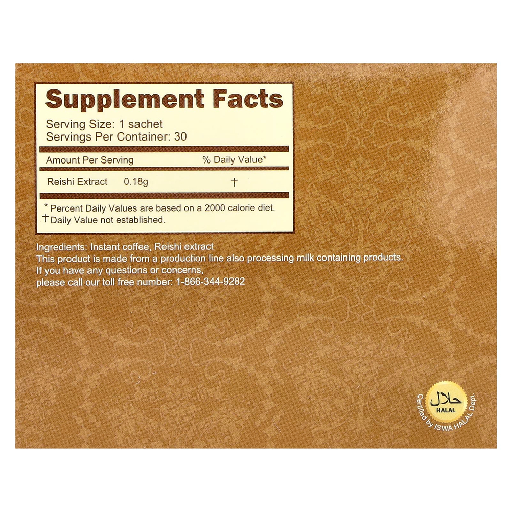 Longreen, 2 в 1, кофе с рейши, 30 пакетиков по 65,4 г (2,3 унции)