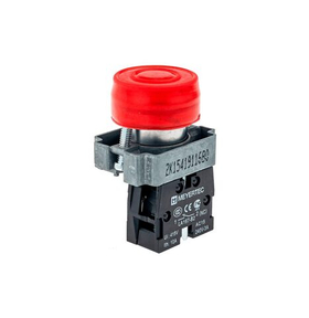 Кнопка в кожухе, красная, 1NC, мет. MTB2-BPZ124 Степень защиты IP66 арт.: 58162