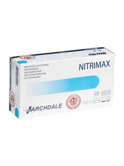 Перчатки NitriMax размер М, голубые, нитриловые неопудренные нестерильные-100шт (50 пар)