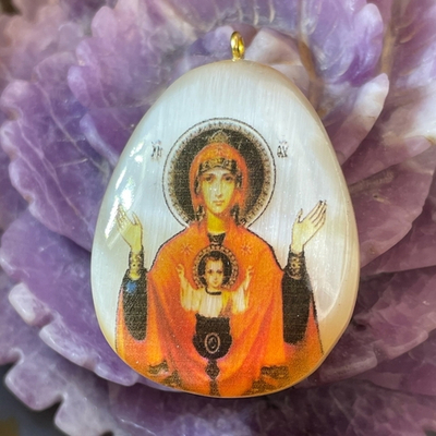 49751  Селенит оберег кулон Неупиваемая чаша 32*45мм