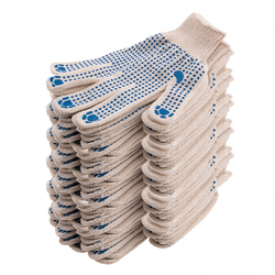 Перчатки х/б, ПВХ покрытие, "Точка", 10 класс Россия