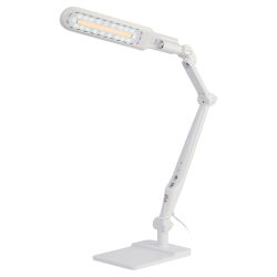 Настольный светильник ЭРА NLED-497-12W-W светодиодный на струбцине и с основанием белый