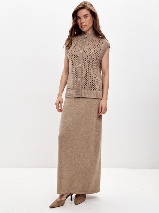 Кашемировая юбка с люрексом