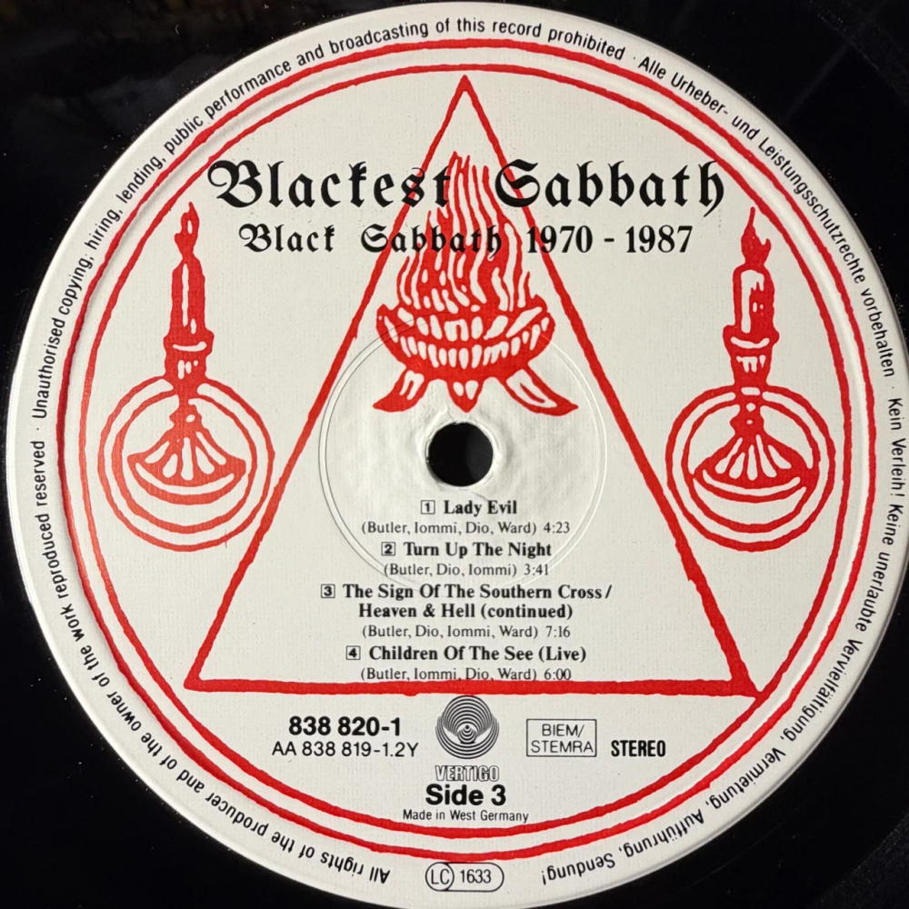 Black Sabbath ‎– Blackest Sabbath: Black Sabbath 1970-1987 2LP (Германия 1989г.)