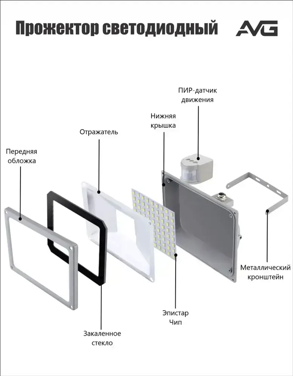 Светодиодный прожектор уличный AVG серия 6 SDO-6 150Вт