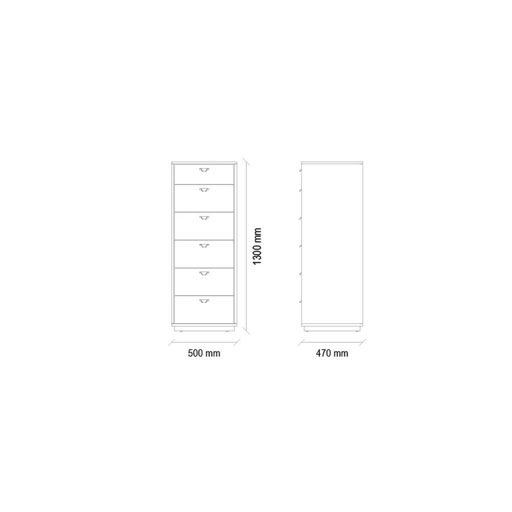 Комод высокий (серый) ENZA HOME POLKA EH67071