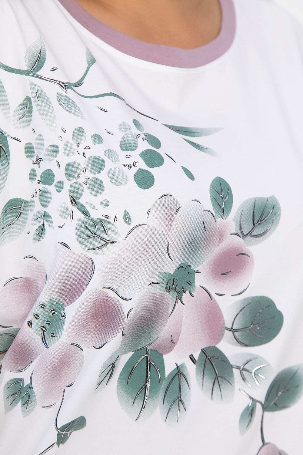 Блуза Далия (бело-сиреневая) Б13804-20М LT Collection