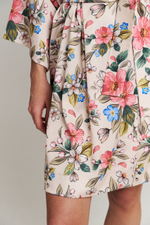 Шелковый халат-кимоно мини