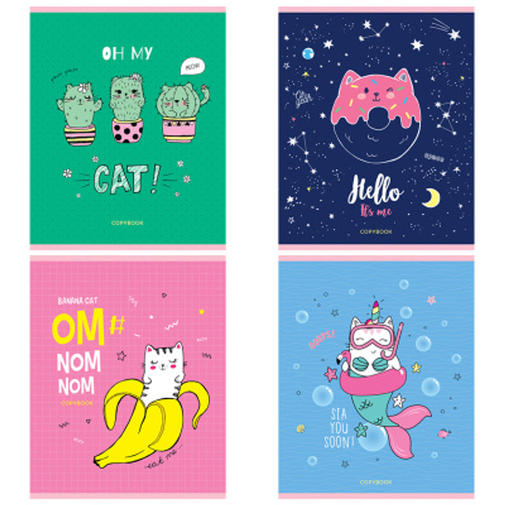 Тетрадь 48л., А5, клетка ArtSpace "Рисунки. Trendy meow" И