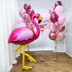 Фольгированный ходячий шар-фигура «Фламинго», 172 см