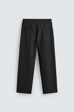 ZARA БРЮКИ RELAXED FIT СО СКЛАДКАМИ, ЧЕРНЫЙ