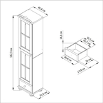 Dipriz Шкаф-витрина Бритта из сосны, однодверная, 182х40х32 см, эвкалипт