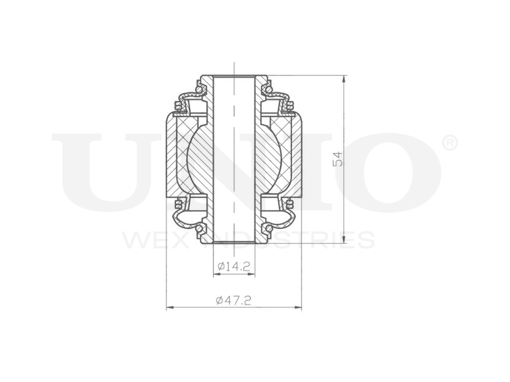 Сайлентблок внешний заднего верхнего рычага UNIO RMP-20504
