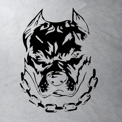 Виниловая наклейка на авто "Питбуль"