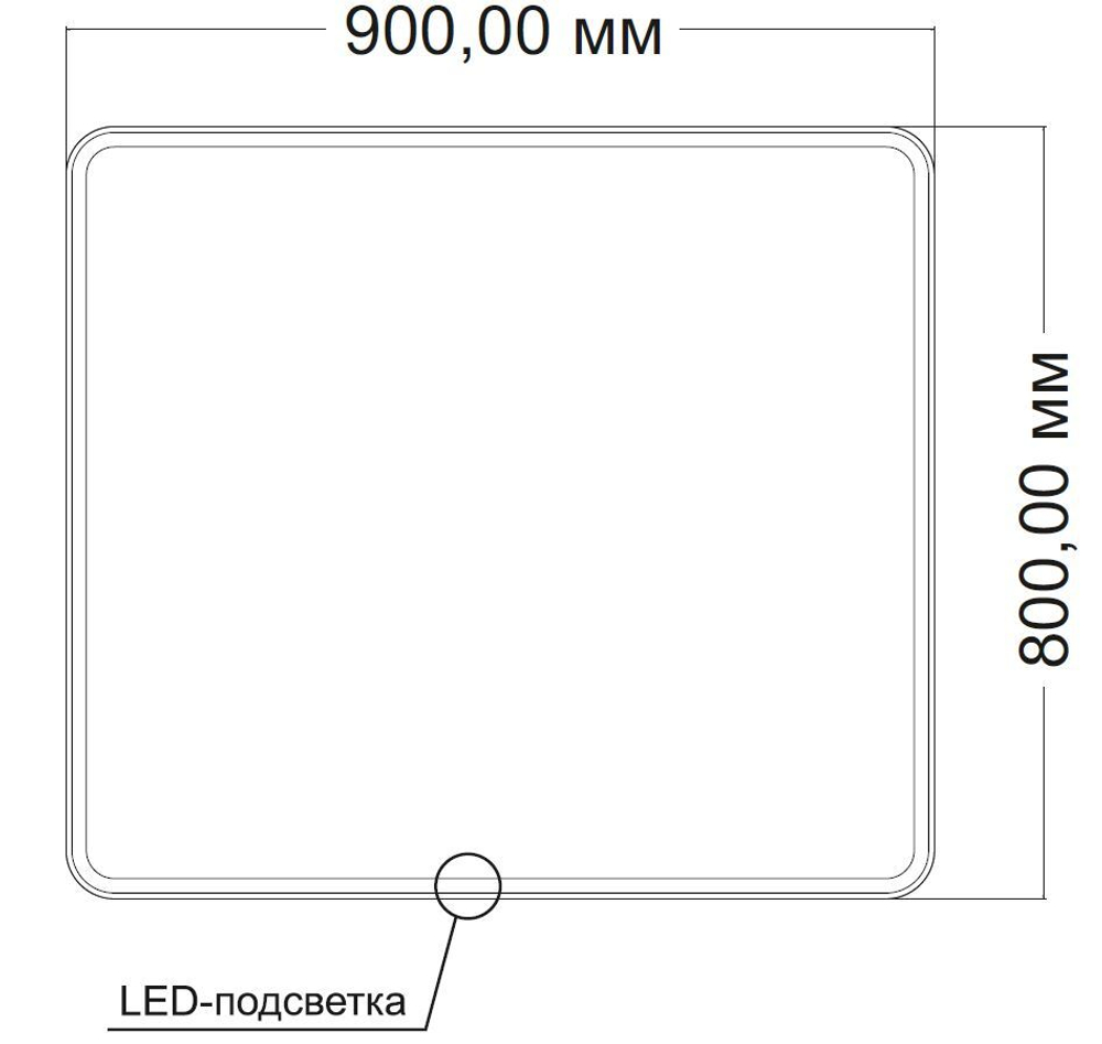 Зеркало Vincea LED VLM-3VC9008 900х800 c сенсорным выключателем и диммером