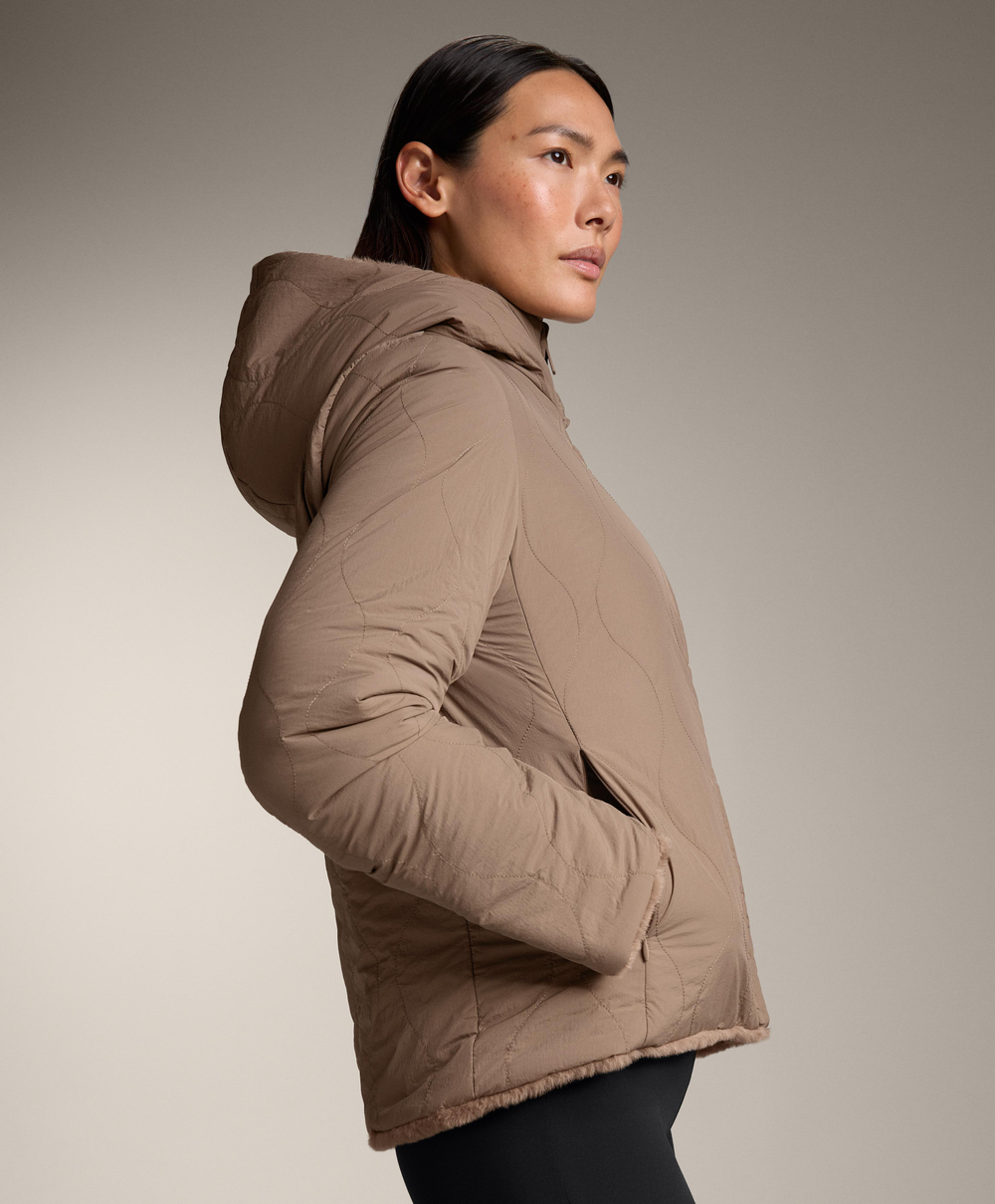 Oysho Двусторонняя утепленная куртка FELLEX® AEROGEL из искусственного меха, норка