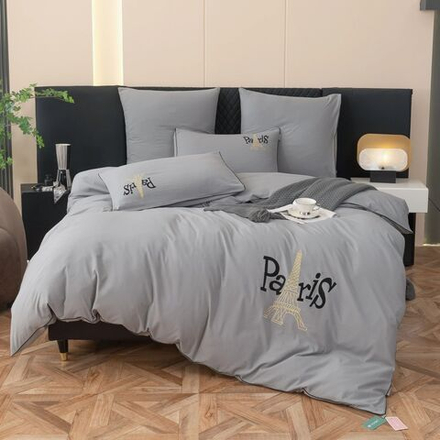 Комплект постельного белья Mood of Paris на резинке MPR010, Евро, простыня 160x200