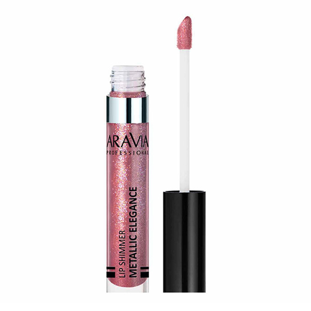 Жидкая помада-металлик для губ #05 Малиново-розовый Aravia Professional Metallic Elegance Lip Shimmer Glam Berry 5,5мл