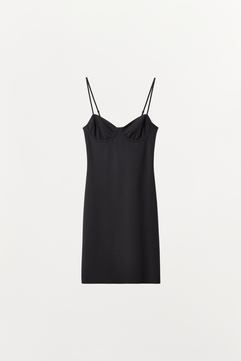 ZARA МИНИ-ПЛАТЬЕ ИЗ СМЕСОВОГО ПОЛИАМИДА, ЧЕРНЫЙ