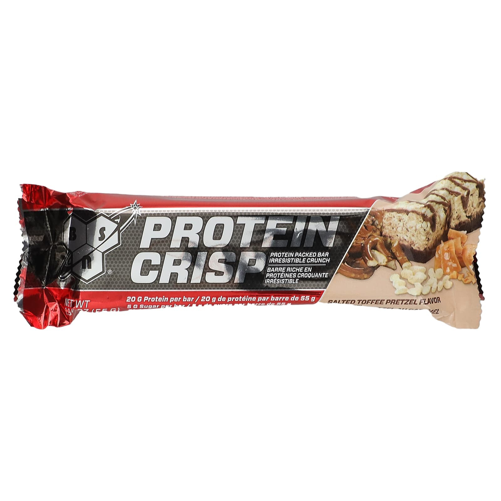 BSN, Protein Crisp, протеиновый батончик, крендельки с соленой карамелью, 12 батончиков, 57 г (2,01 унции)