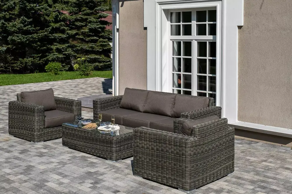 "Боно" лаунж-зона из искусственного ротанга, цвет графит