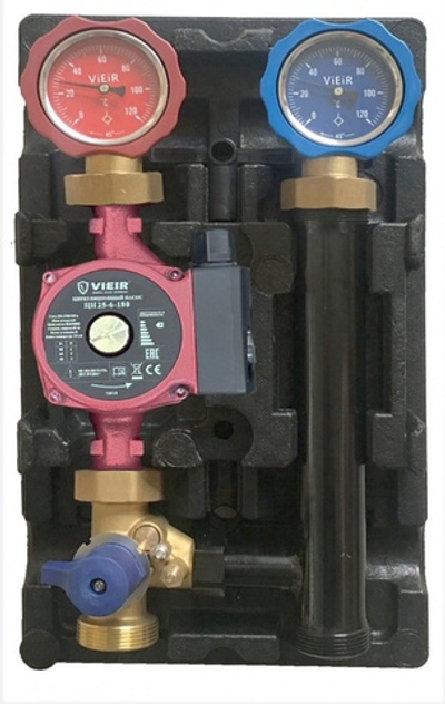 Насосная группа с трех. смес. ЛЕВЫЙ (ЧЕРНЫЙ) ViEiR  (2/1шт)