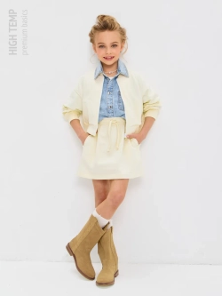 Мини юбка из футера с карманами