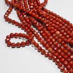 Яшма красная натуральная, 6,3мм, шар, микроогранка