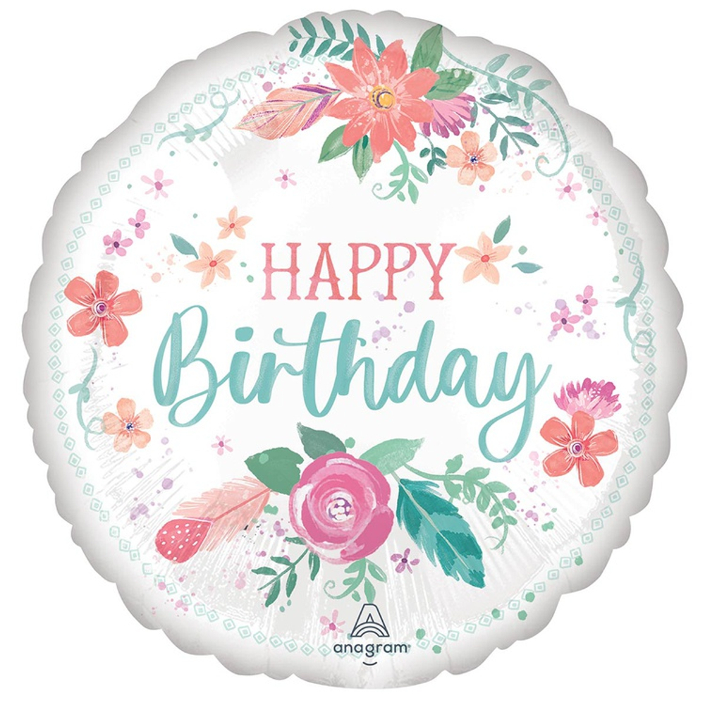 Шар Фольгированный Цветы Нежные (Ассорти)