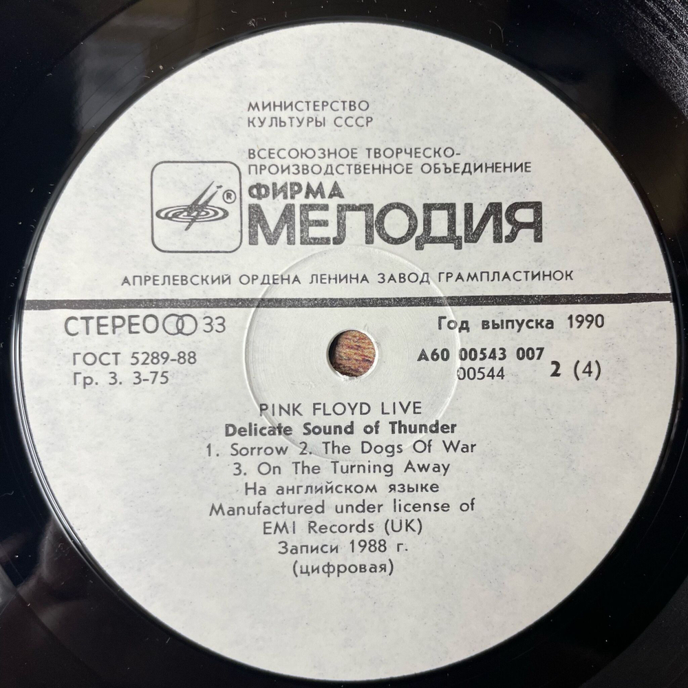 Винтажная виниловая пластинка LP Pink Floyd Delicate Sound Of Thunder (СССР 1990) Another Brick In The Wall