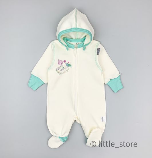 Комбинезон утепленный "Зайкины истории" молочный с ментолом